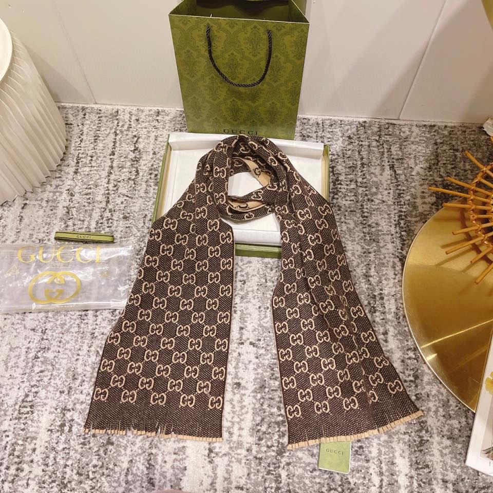 G u c c i scarf brown
