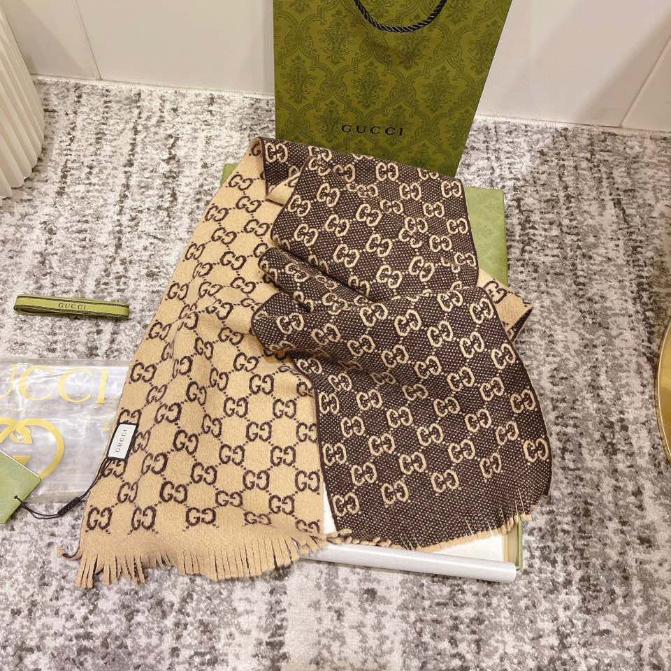 G u c c i scarf brown