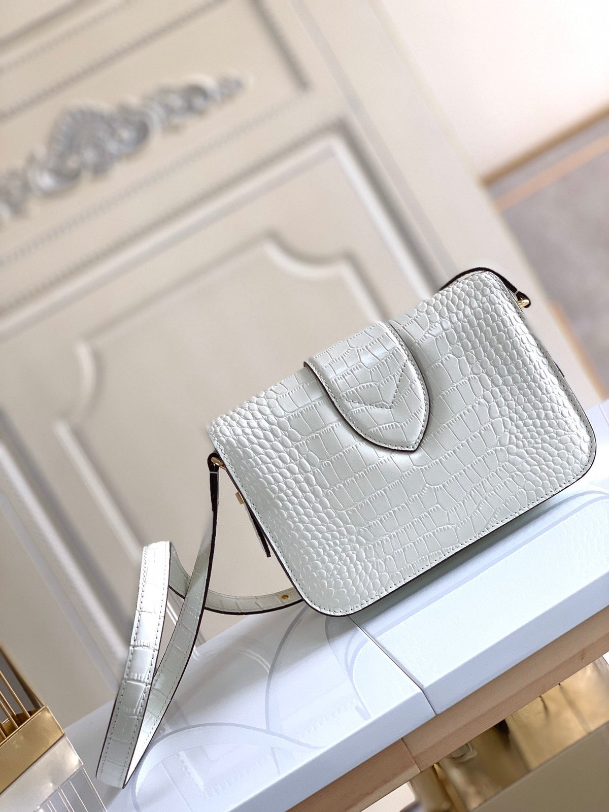 circle accessory white handbag