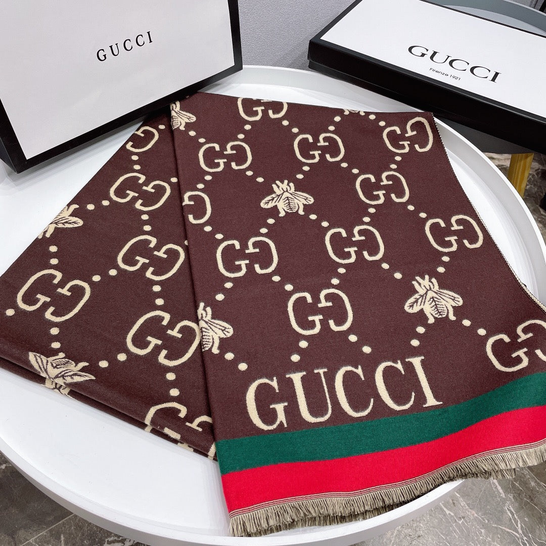 G u c c i scarf black or brown